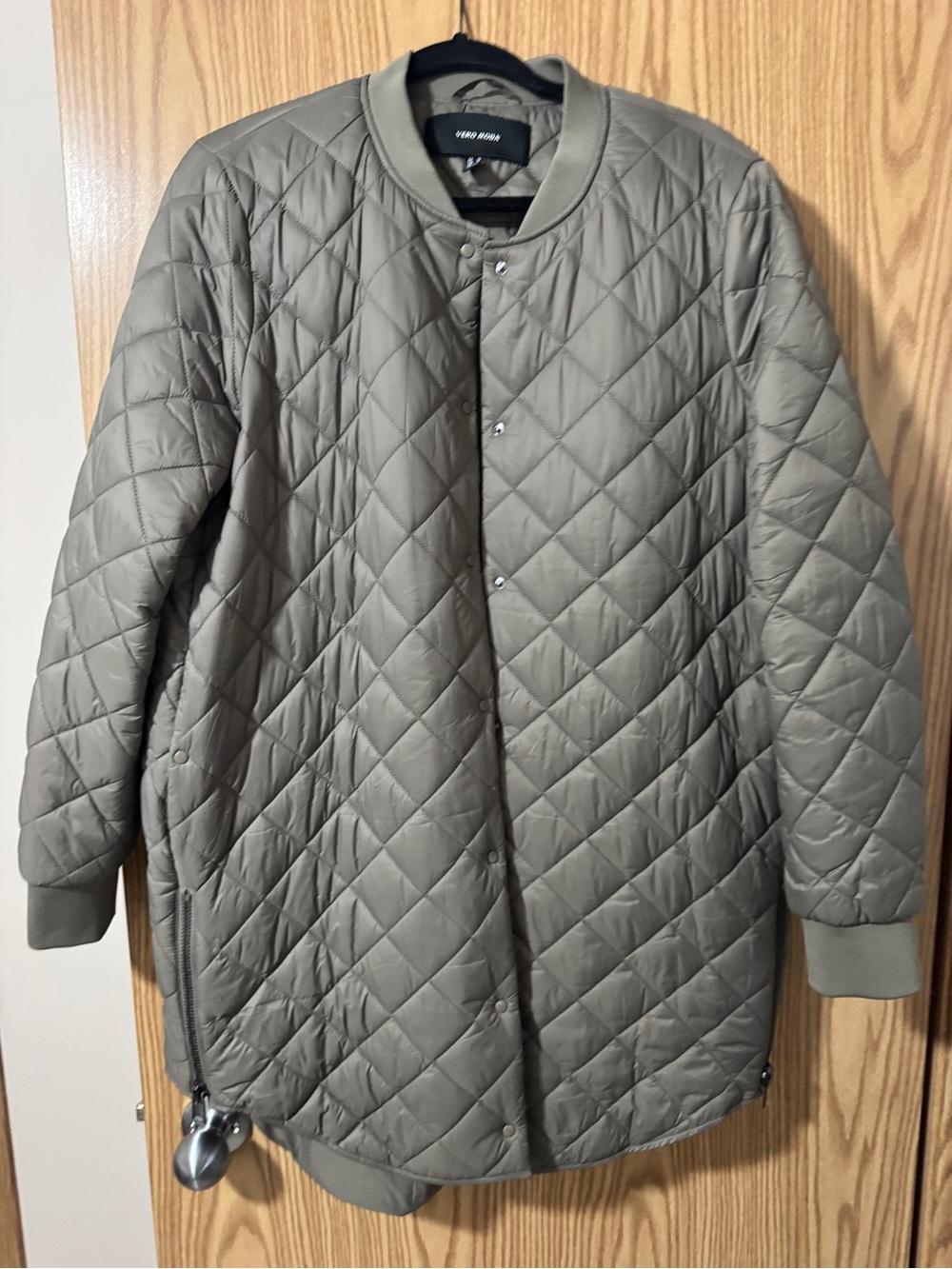 Vero Moda Quilted Olive-Gray Long Puffer Jacket